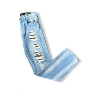 Guess jeans with Distressing and camo accents